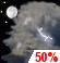 Overnight: A chance of showers and thunderstorms before 4am, then a chance of showers and thunderstorms between 4am and 5am, then a slight chance of showers and thunderstorms. Mostly cloudy. Low around 64, with temperatures rising to around 66 overnight. South southwest wind around 10 mph, with gusts as high as 18 mph. Chance of precipitation is 50%. New rainfall amounts less than a tenth of an inch possible. Overnight: Chance Showers And Thunderstorms